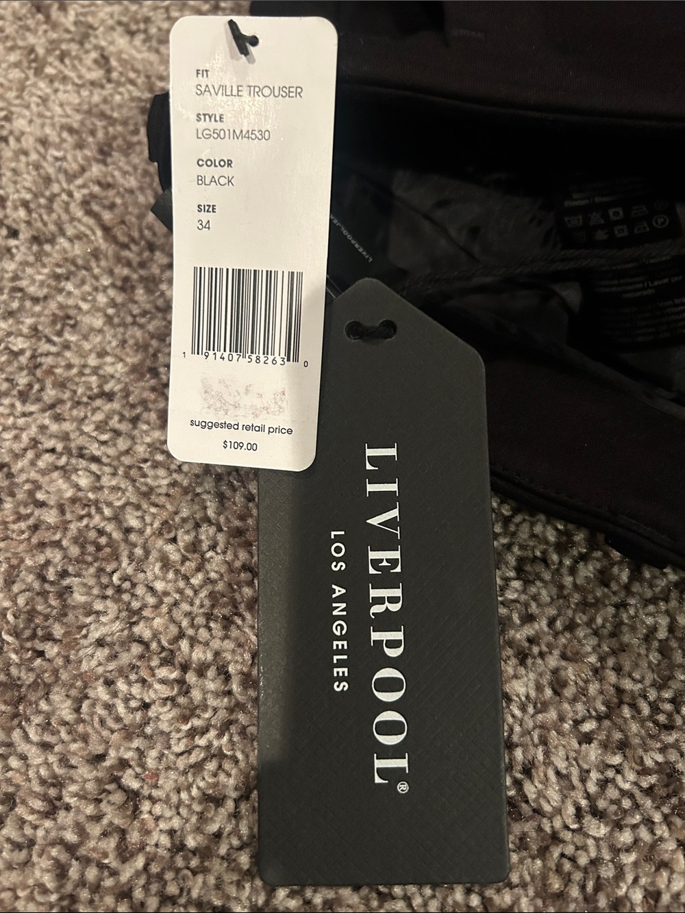 Liverpool Men's Saville Trouser in Black